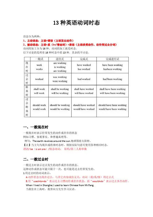 13种英语时态详解