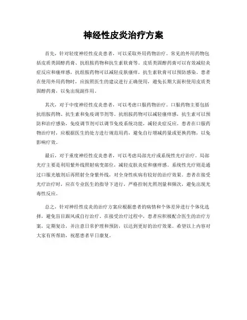 神经性皮炎治疗方案