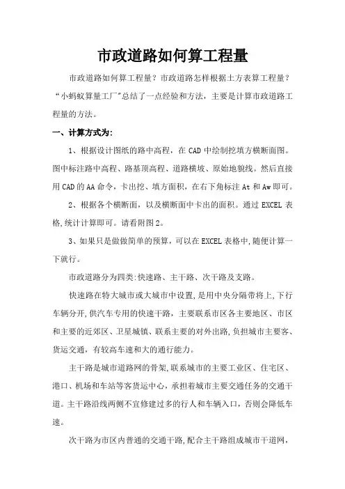 市政道路如何算工程量