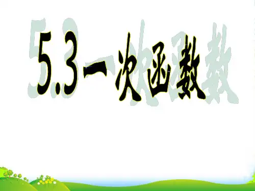 浙教版八年级上册数学《5.3 一次函数(2)》课件