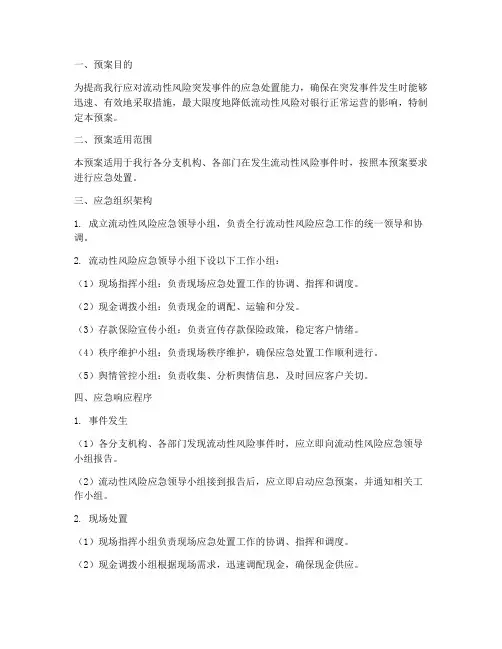 流动性风险应急演练预案