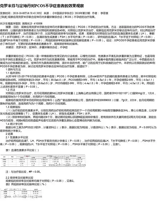 克罗米芬与定坤丹对PCOS不孕症患者的效果观察
