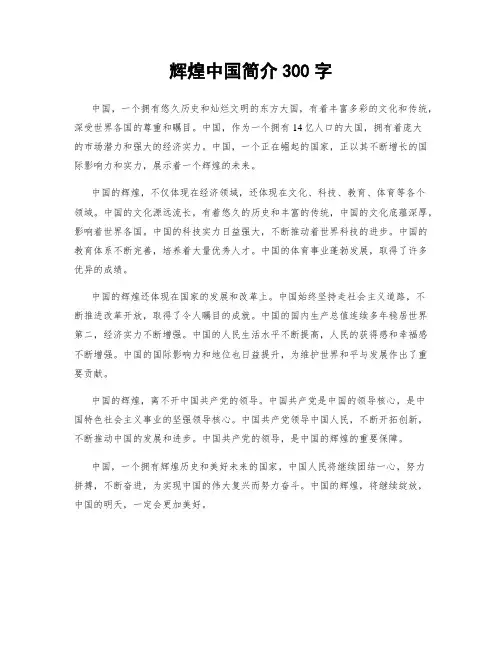 辉煌中国简介300字