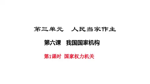 2018年八年级下册人教版道德与法治第六课  我国国家机构课件