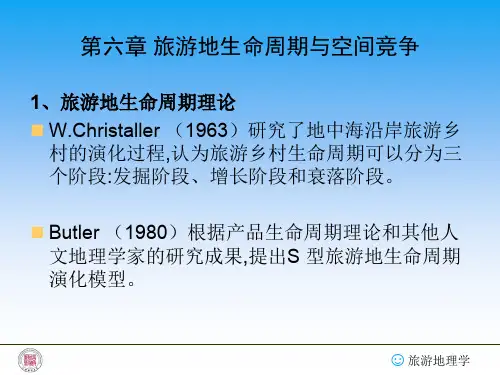 旅游地理学课程第六章 旅游地生命周期与空间竞争