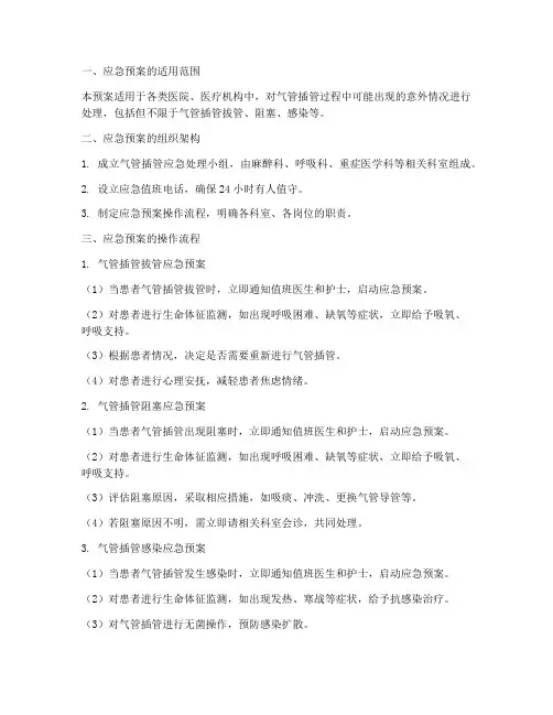气管插管相关应急预案