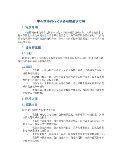 中石油锦西石化设备巡检建设方案