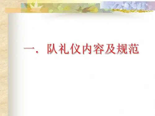 少先队礼仪文化知识培训