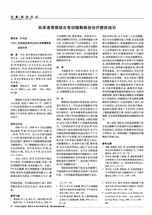 经尿道肾镜结合电切镜鞘微创治疗膀胱结石
