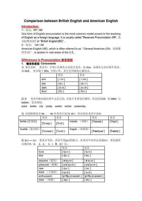 英音与美音的区别(自学)
