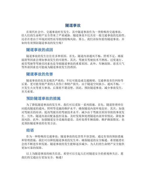 隧道事故资料