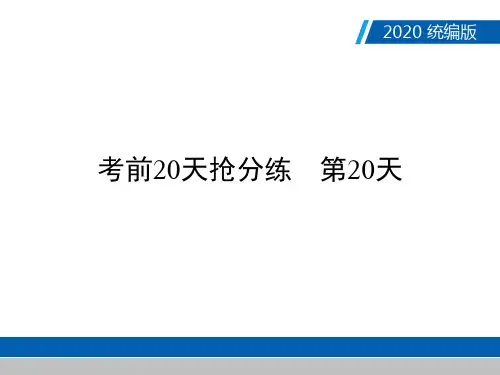 2020年广东中考语文复习优秀PPT_考前20天抢分练 第20天(19张)