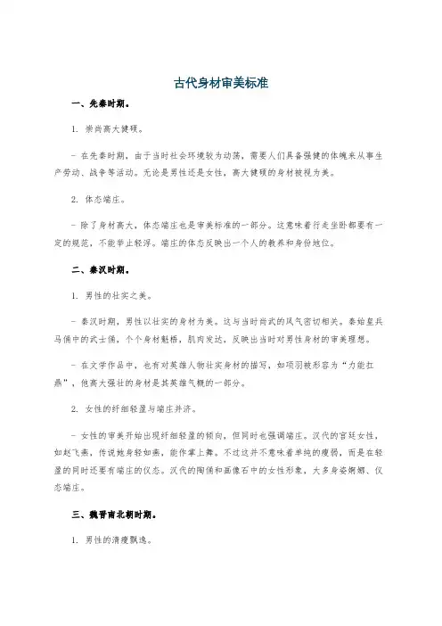 古代身材审美标准