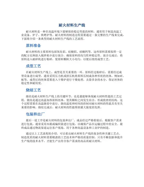 耐火材料生产线