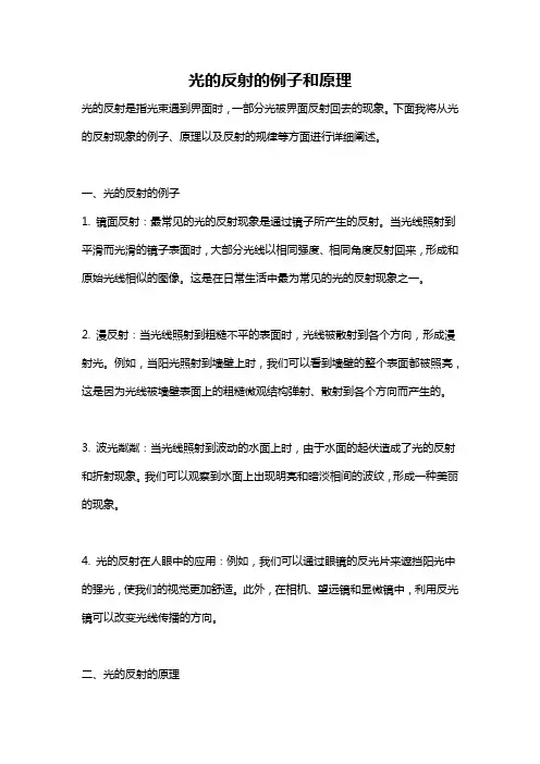 光的反射的例子和原理