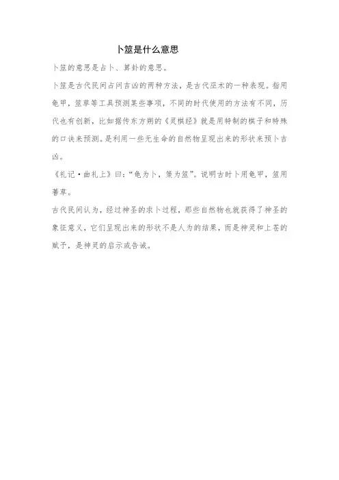 卜筮是什么意思