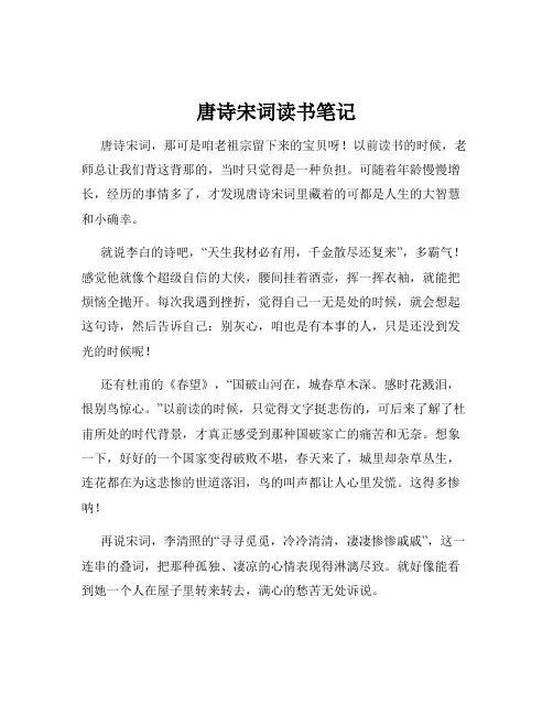 唐诗宋词读书笔记