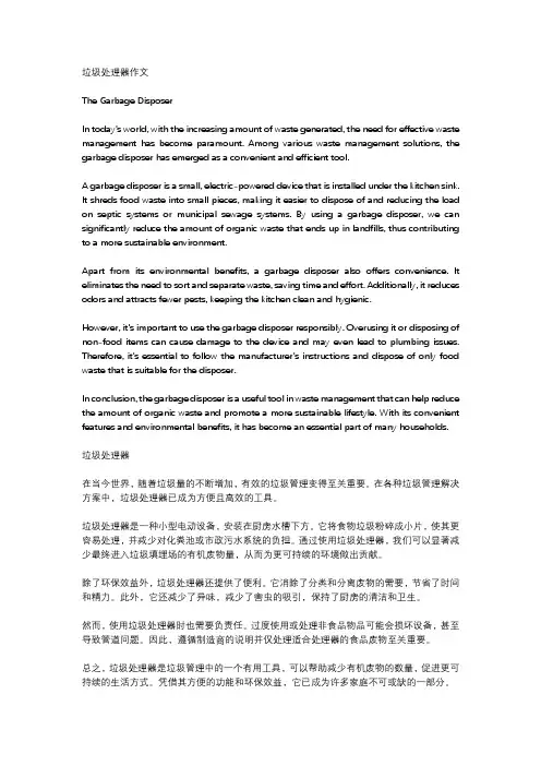 垃圾处理器作文