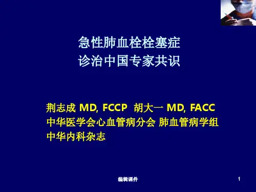 急性肺血栓栓塞症诊断及治疗专家共识ppt课件