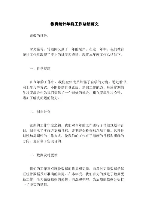 教育统计年终工作总结范文