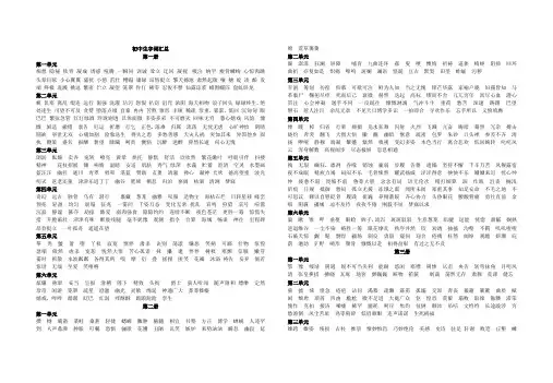 黄冈中学老师整理---初中生字词汇总