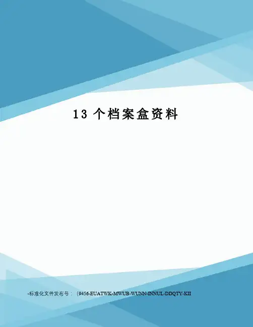 13个档案盒资料