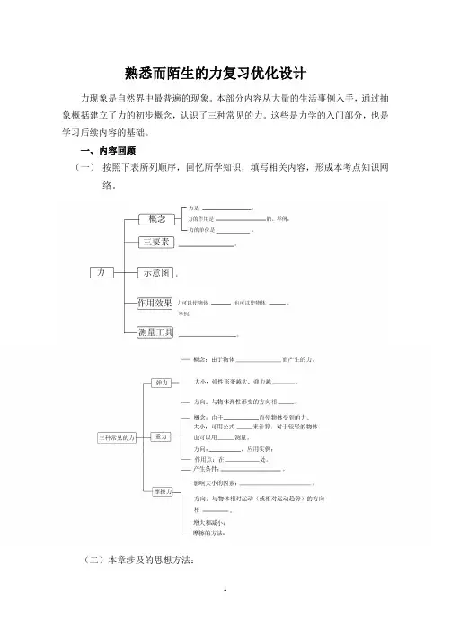 中考复习熟悉而陌生的力