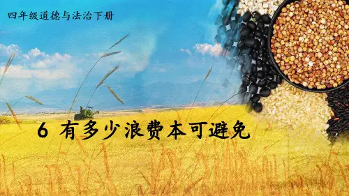 部编版四年级道德与法治下册--6 有多少浪费本可避免(课件)