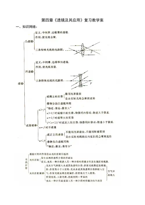 透镜及其应用》复习教学案