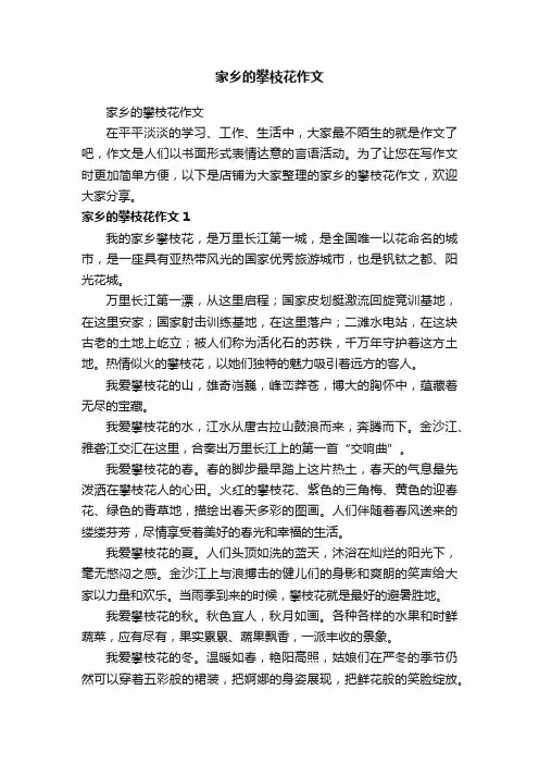 家乡的攀枝花作文
