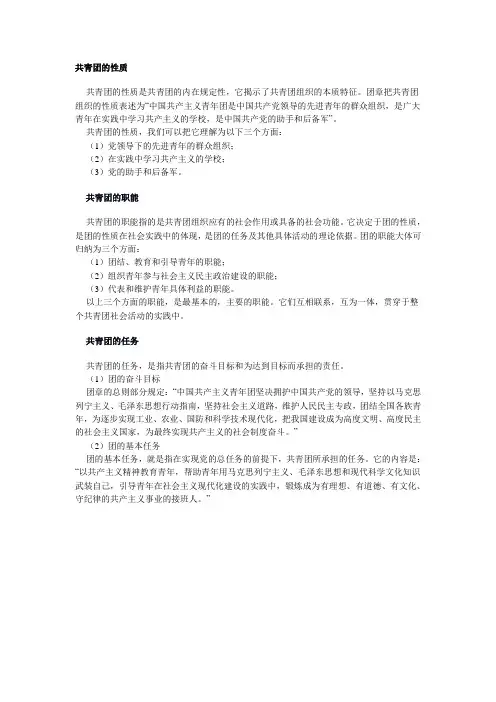 共青团的性质