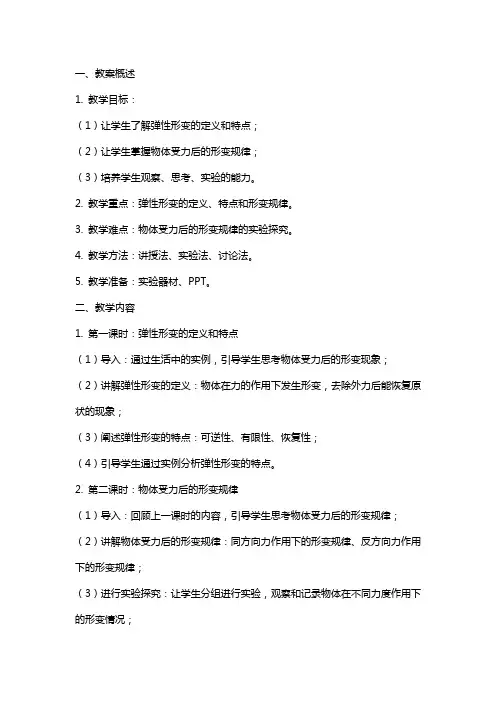弹性形变教案：学习物体受力后的形变规律,深入了解物体的变形过程