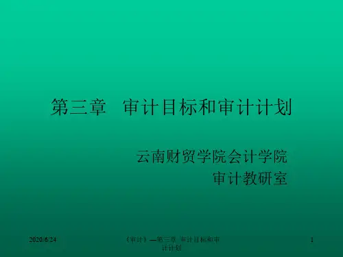 第三章 审计目标和审计计划(修订)