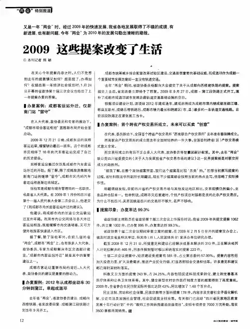 2009这些提案改变了生活