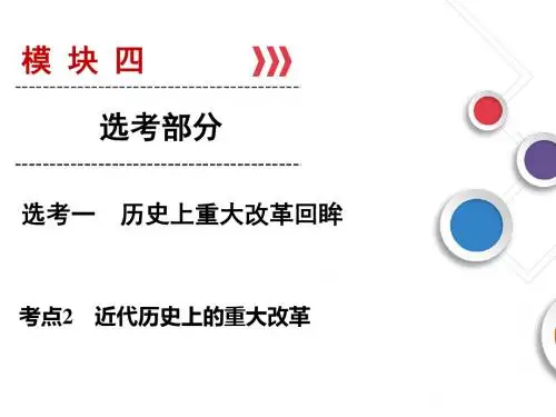 2019人民版大一轮高考历史总复习近代历史上的重大改革