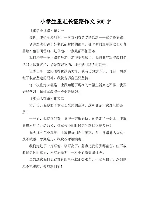 小学生重走长征路作文500字