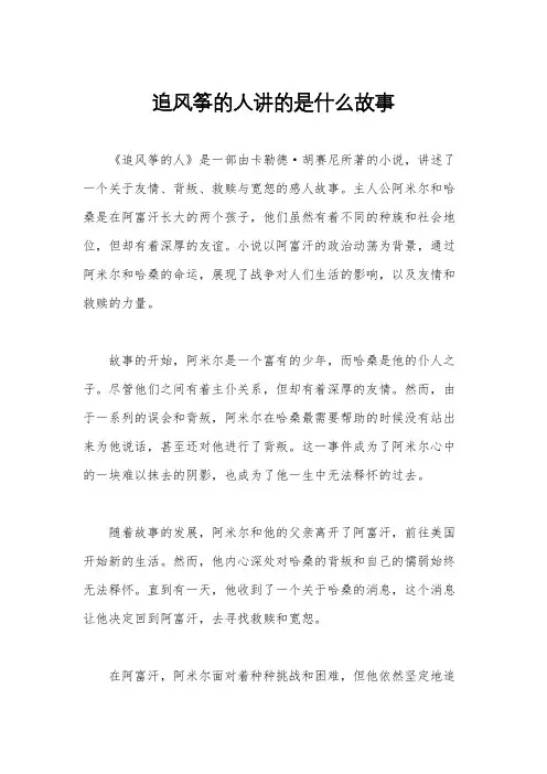 追风筝的人讲的是什么故事