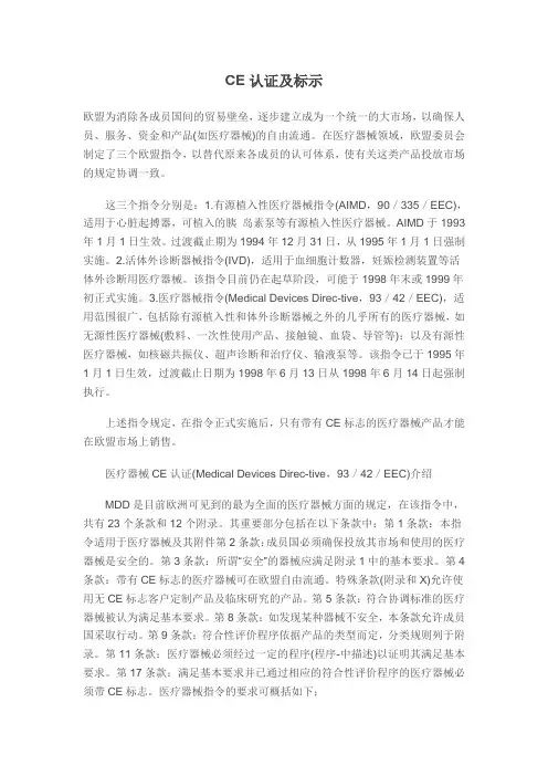 CE认证及标示