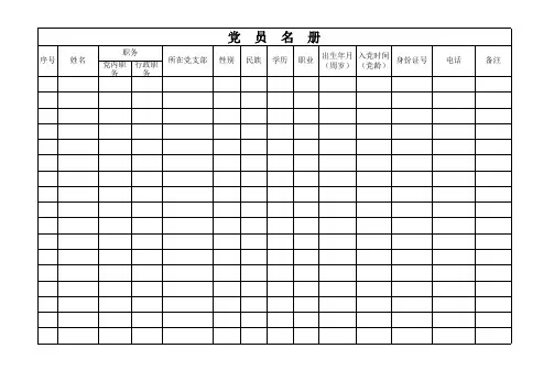 党员基本情况台账