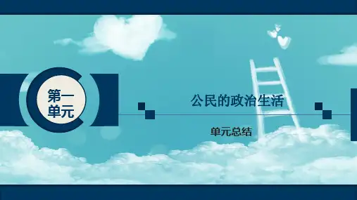 2021届高考政治复习-第一单元 公民的政治生活(单元总结)(课件)(必修2)