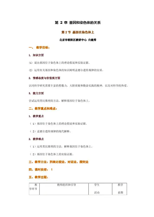 第 2 章 基因和染色体的关系