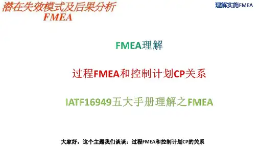 过程FMEA和控制计划CP的关系—FMEA