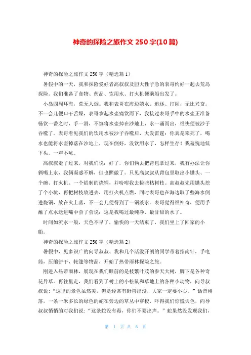 神奇的探险之旅作文250字(10篇)