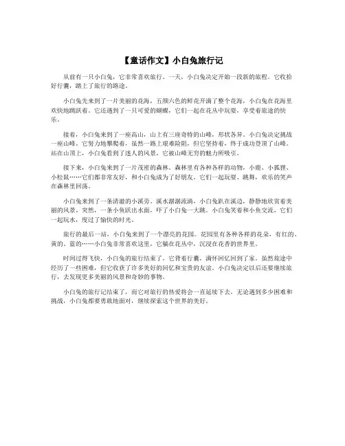 【童话作文】小白兔旅行记
