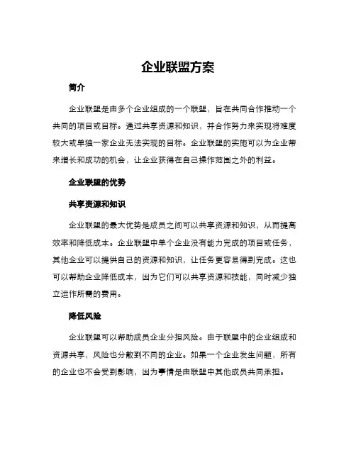 企业联盟方案