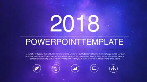 【厉害】苹果ios星空透明线条极细商务PPT模板