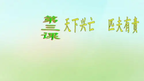 九年级政治全册第3课天下兴亡匹夫有责课件教科版
