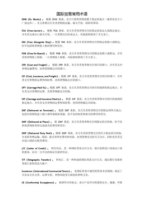 国际贸易常用术语
