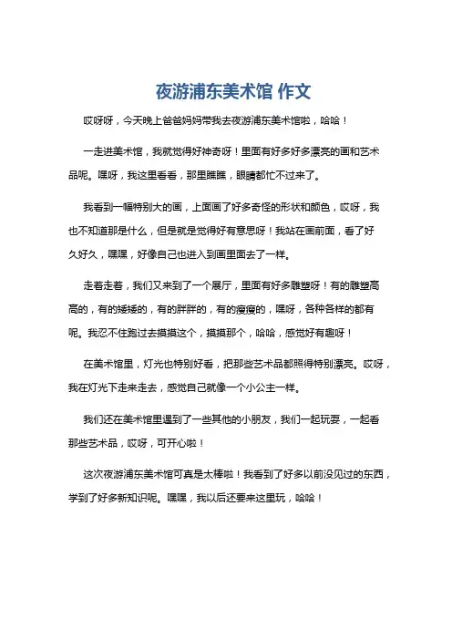 夜游浦东美术馆 作文