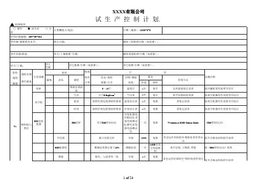 控制计划-范本